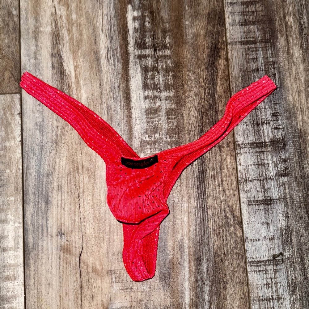 Coral Color Holes Thong